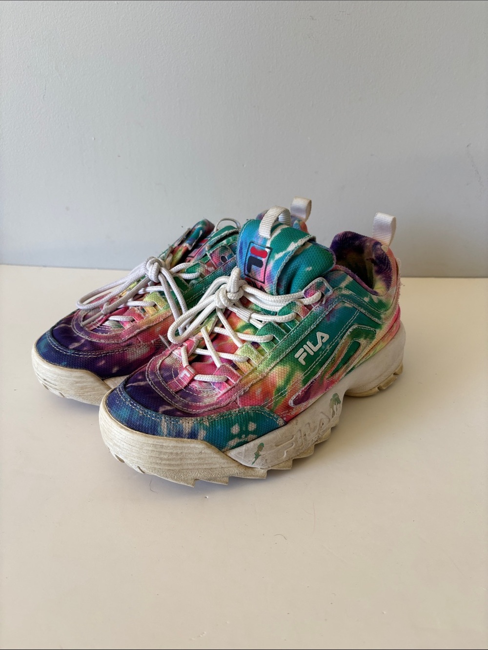 FILA Disruptor II Tie Dye Chunky Platform Sneakers Size 7